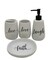 Card It 7.25" White and Black Live, Love, Laugh and Faith Bathroom Vanity Set
